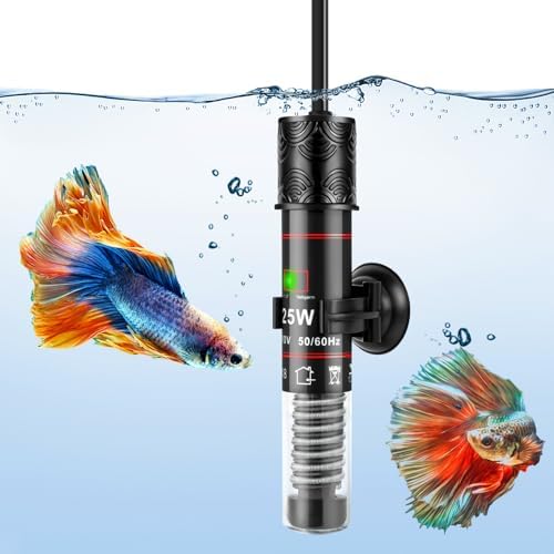 pamaner 25W Small Aquarium Heater, Mini Fish Tank Heater for Preset Temperature 78℉, Water Heater for Freshwater Fish Tanks