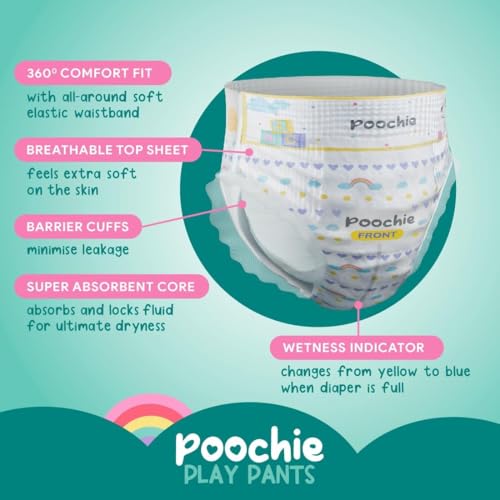 Image of Romsons Poochie Play Pants Baby Diapers - S (40 Pieces) | Suitable for 3-8 KG | 360 Comfort Fit and Leakproof Upto 10 Hrs.