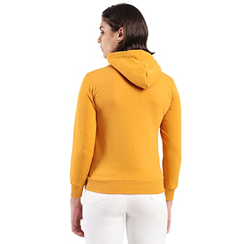 Image of PINACOLADA Women's Cotton Solid Printed Sweatshirt with Hoodie, Regular Fit for Casual Wear Full Sleeve Sweatshirt Crafted with Comfort Fit and High-Performance for Everyday Wear