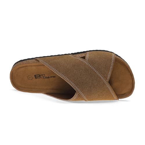 Women's Cross Band Slide Sandals Classic Cork Footbed Slip-On Indoor Outdoor Summer Sandals4