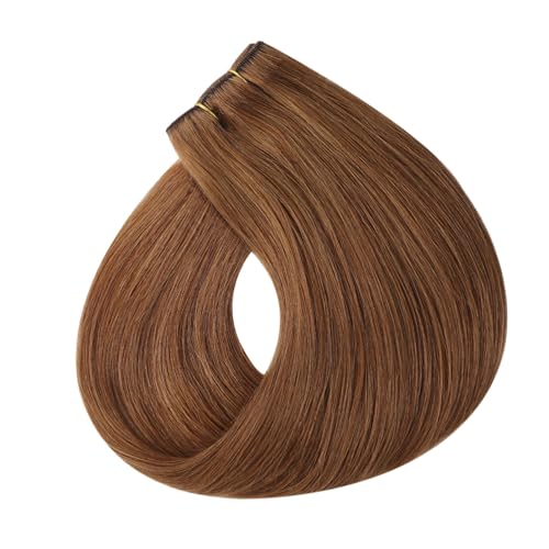 Image of Full Shine 24 Inch Weft Hair Extensions 105G Copper Hand Tied Remy Hair | Hand Tied Sew In Weft, Copper Shade, Remy Human Hair, Add Length And Volume, Straight Texture, Daily Styling
