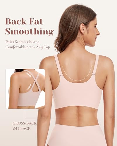 Image of 3-Pack Wireless Womens Bras No Underwire Seamless Jelly Bra Light Support Pullover Bralette Ultra Comfort Tshirt Bra