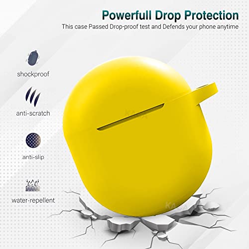 Image of KACA Protective Shockproof Silicone Cover Case with Buckle Compatible with OnePlus Buds (Yellow)