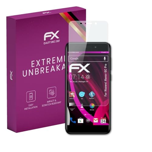 atFoliX Lámina Protectora de plástico Cristal compatible con Huawei Honor 6C Pro Película Vidrio, 9H Hybrid-Glass FX Protector Pantalla Vidrio templado de plástico