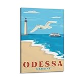 FYRN Vintage Odessa Ukraine Reiseposter Wandkunstdruck, 