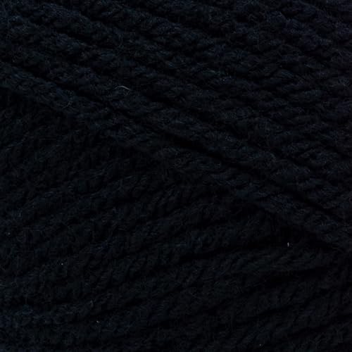 Image of (1 Skein) Lion Brand Yarn Vanna's Choice Yarn, Black | Everyday Basic Worsted Weight Acrylic Knit & Crochet Fiber for Blankets, Bags, Sweaters, Hats, Scarves
