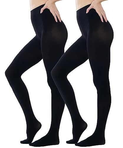 Image of HeyUU Women's 80D Ultra Soft Opaque Tights, High Waist Solid Color Footed Pantyhose with 29 Colors