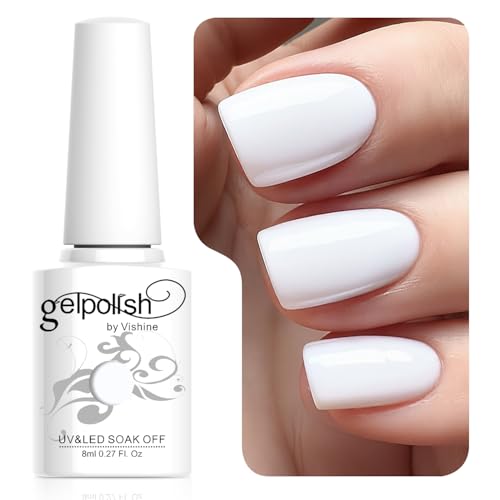 Vishine Soak-Off UV LED Gel Polish Nail Art Manicure 8ml Lacquer White #020