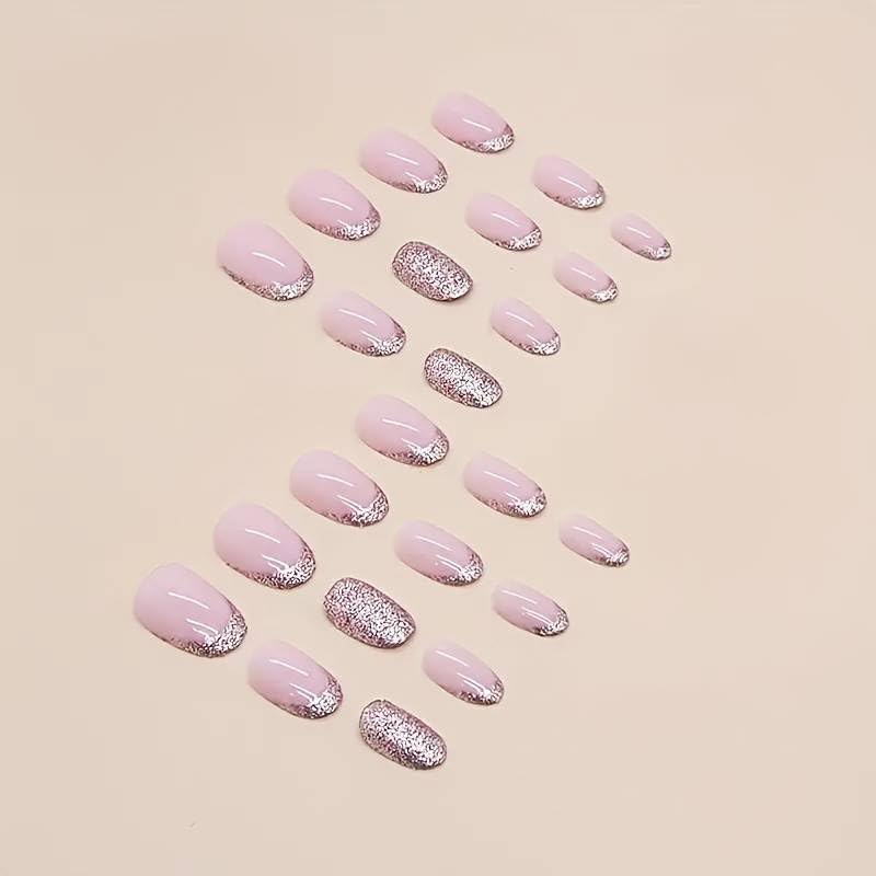 Image of Fashionharbour 24 Reusable Artificial Fake Nail Set| Lightweight & Long Lasting| Easy To Use| Quick Fix For Festivals & Special Occasions (w495)