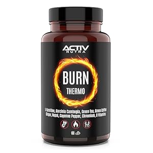 Activ Nutra BURN Thermo – Quemagrasas Potente para Adelgazar – Termogénico – Reducción del Apetito – Con L Carnitina, Garcinia Cambogia, Té Verde, Café Verde, Jengibre, Nopal, Pimienta de Cayena
