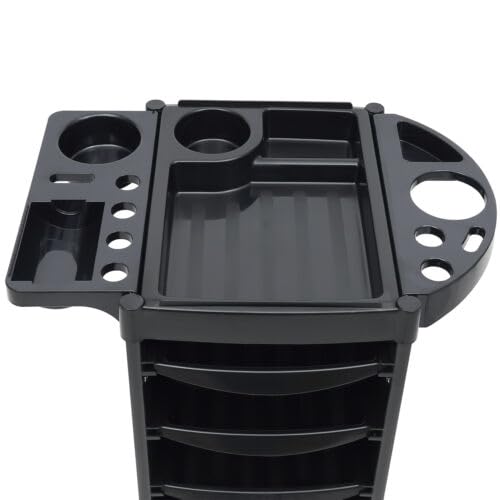 Carrello per Parrucchiere – Carrello portaoggetti con Ruote per Spa con 5 cassetti per Strumenti di Bellezza – Attrezzatura per la colorazione dei Capelli per Barbiere su Ruote – Design prat