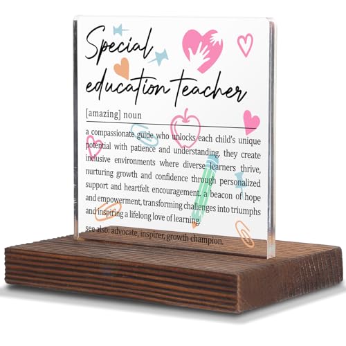 Special Education Teacher Gifts, Thank You Gift for Sped Teacher Week Graduation Birthday, Inspirational Plaque Desk Sign Office Appreciation Decor SWS40