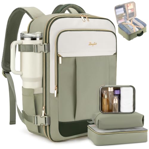 ZOMFELT Personal Item Travel Bag 18x14x8 Expandable 40L-45L Travel Backpack