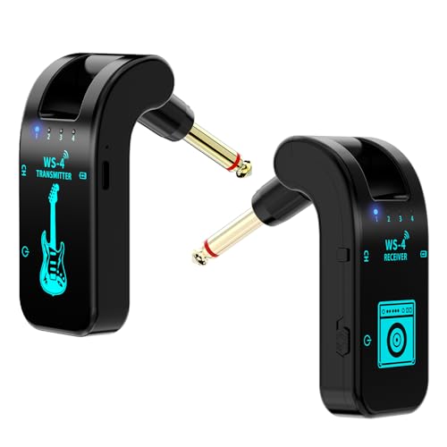 Wireless Guitar System 2.4GHz Transmitter Receiver (Black)