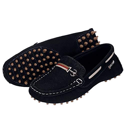 Sapato Mocassim Casual Infantil de Couro Azul Marinho Selten 25, Azul Marinho