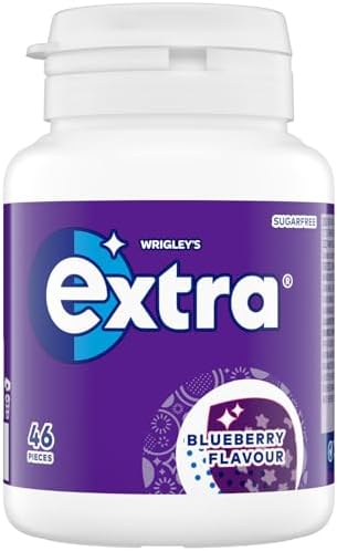 Extra Blueberry Sugar Free Chewing Gum Xylitol Fruit Gum Bottle 46 Pieces