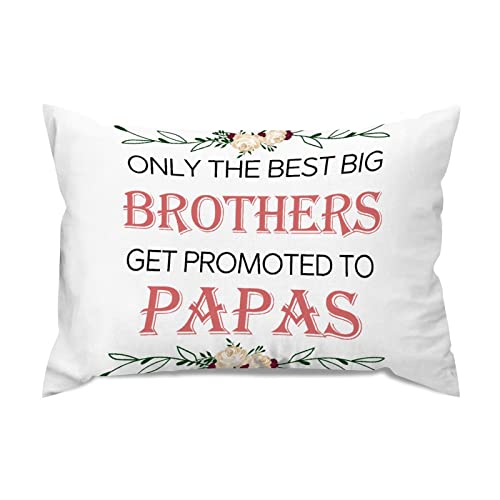 Hhhyyyjuuk Only The Best Big Brothers Get Promoted to Papas Lumbar Throw Pillow Cover Christmas Pregnancy Announcement Decorative Rectangular Cushion Case for Couch/Bedroom/Car 20x30 inch Set of 2