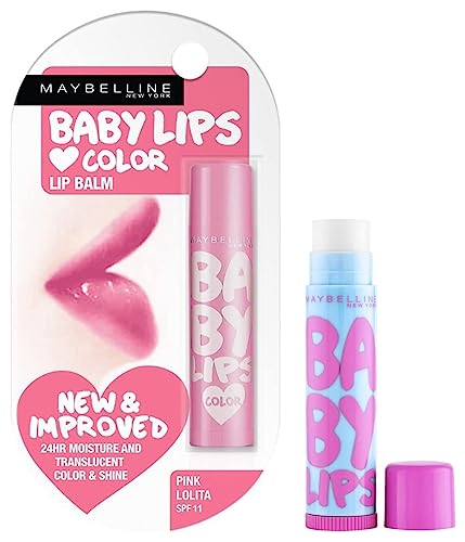 Image of Maybelline New York Baby Lips Lip Balm, Pink Lolita, 4g and Maybelline Baby Lips Anti Oxidant, Berry, 4g