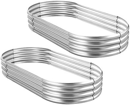 Corrugated Metal Garden Beds: Explore the Top 5 Surprising Choices 7 Land Guard 2Pcs Galvanized Raised Garden Bed Kit, Galvanized Planter Oval Large Metal Raised Garden Boxes Outdoor for Vegetables…