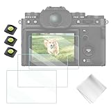K&F CONCEPT Schutzfolie Displayschutz für Fujifilm X-T5 & Blitzschuh-Wasserwaage, 9H-Härte kratzfest Glas blasenfrei- 3 Stück