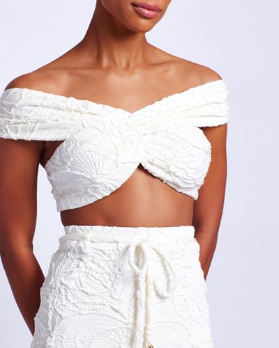 Jacquard Mini Skirt, S, White4