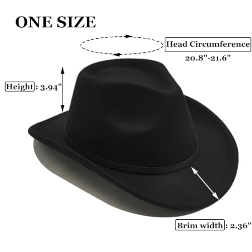 Kids Cowboy Hat for Girls Boys Unisex Western Cowgirl Hat with Buckle Belt Wide Brim Fedora Hat Dress Up Costume3