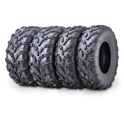 Free Country UTV ATV Tires 25X8-12 & 25X10-12 6-Ply Full Set BLACK ELK All Terrain
