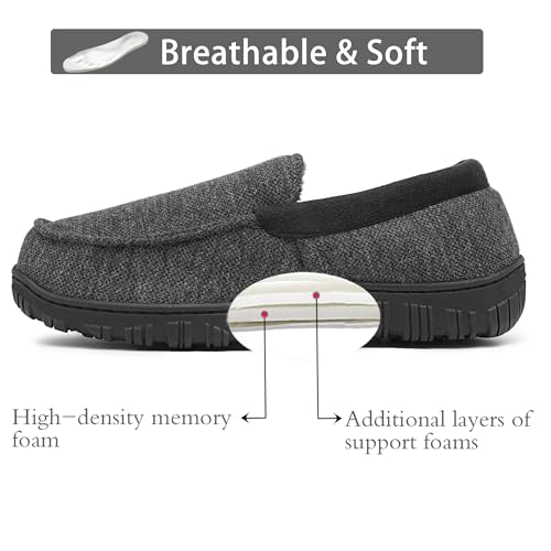 Image of shoeslocker Mens Slippers Microsuede Moccasin Memory Foam House Shoes