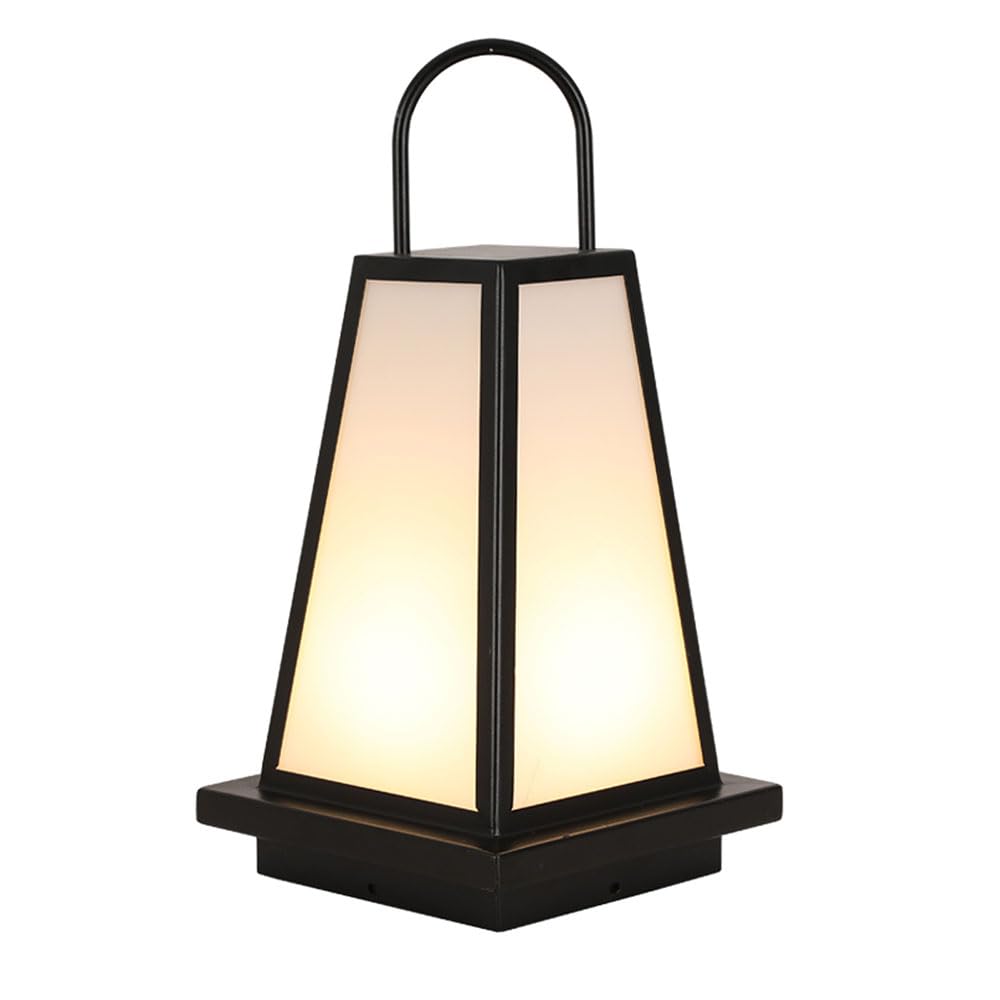 Lampadaire d'extérieur classique et moderne en acrylique blanc pour allée