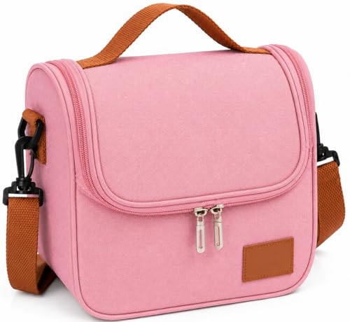 Bolsa Térmica para Almoço, com Alça de Ombro Ajustável, Compartimento Duplo, Estilo Casual