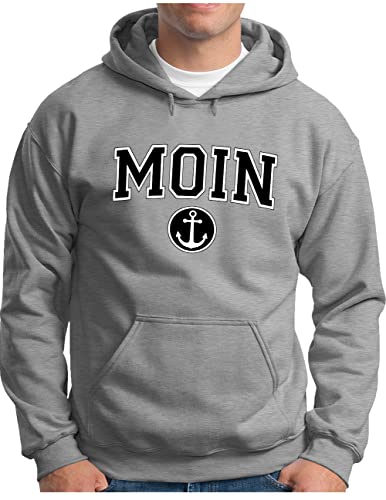 Sweat à capuche homme grande taille 5XL style collège marin OM3 gris