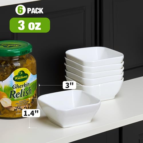 Mfacoy 6 Pack Soy Sauce Dishes, 3 oz Ceramic Dipping Bowls, Pinch Bowls, Small Dip Bowl Set, Sauce Dish Bowl, Mini Bowl for Side Dish, Ketchup, Soy, BBQ, Sushi, Party, Condiments Serving Bowl Set