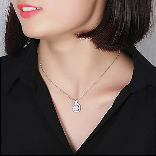 Bamos Cubic Zirconia Necklaces, Dainty Diamond Pendant Necklace For Women Teen Girls, 14K White Gold Plated 16.5 Inch-18 Inch thumb #2