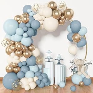 Amandir 153pcs Dusty Blue Balloon G...