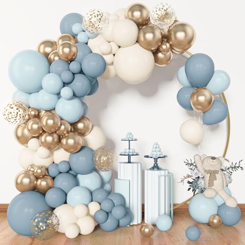 Amandir 153pcs Dusty Blue Balloon Garland Arch Kit,...