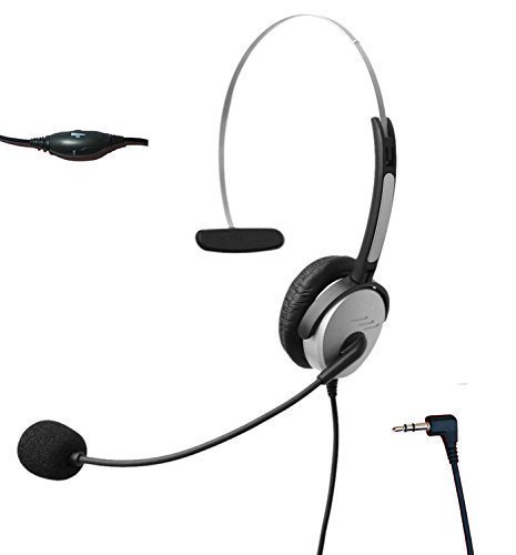 Voistek A2H10D25MM Mono Call Center Telephone Headphone w/Noise Canceling Mic Volume Mute