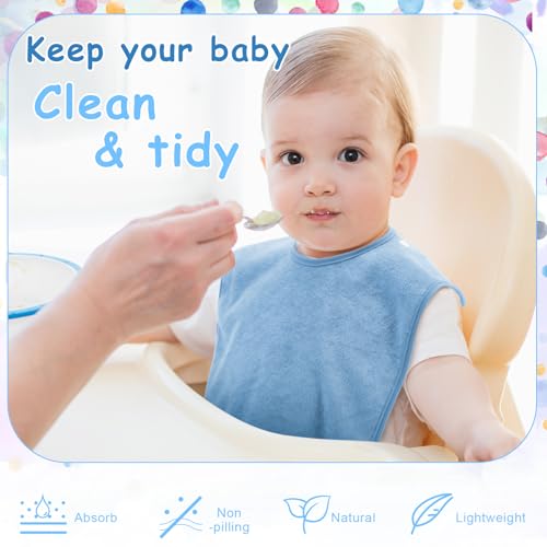 Hercicy Full Coverage Pullover Toddler Baby Bibs Terry Cloth Bibs with Snap Button for 0-4 Years Unisex Feeding Drooling4