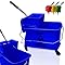 Kentucky Floor Mop Bucket on Wheels - Large Capacity Commercial Industrial Floor Mop Bucket with Wringer and Carry Handle - Ideal for Warehouse, Hotel, Office, School Use - Blue