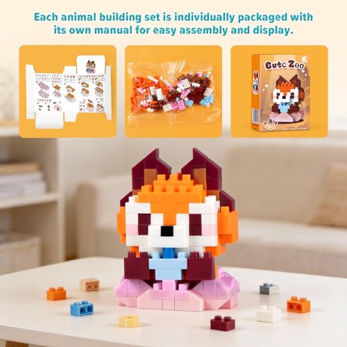 HIGH GODO Animal Party Favors Building Blocks, 9 Pack Mini Animals Building Set, Goodie Bag Stuffers, Classroom Small Prize Toys Gifts for Adults Teens Age 14+ by HIGH GODO - Image 4