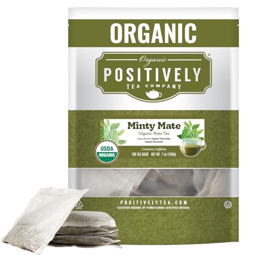 Image of Positively Tea, Organic Minty Mate Tea, 100 Ct Tea Bag Value Pack