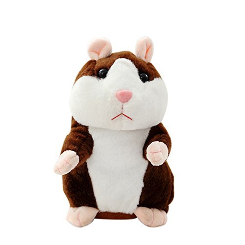 BestLand Plush Interactive Toys PRO Talking Hamster Repeats What You Say Electronic Pet Chatimals Mouse Buddy for Boy and Girl, 5.7 x 3 inches, Brown