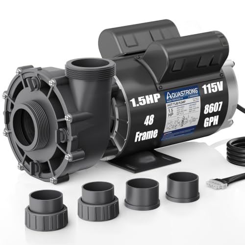 Aquastrong Spa Pump 1.5HP Dual Speed Hot Tub Pump 48 Frame Up to 8 607 GPH 115V Durable Motor Easy Installation Compatible with Most Hot Tubs & Spa Systems