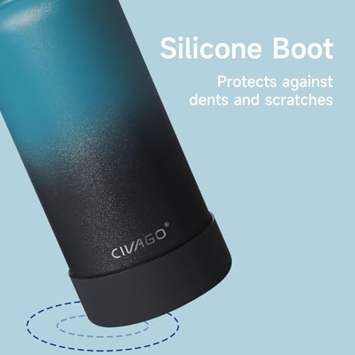CIVAGO Protective Boot for Hydro Flask Water Bottle 32 oz 40 oz, Cup Accessories Silicone Sleeve Cover for Bottles with 3.5-3.6 in Bottom, Anti-Slip Bottom Protector, Black