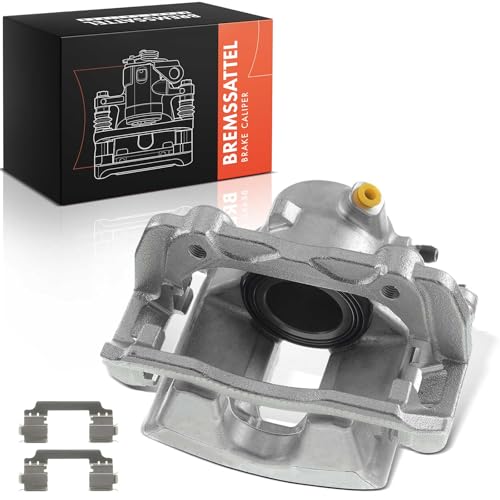 Frankberg Brake Caliper Disc Brake Front Left Aluminium with Bracket (hole spacing 110mm) Compatible with C-Class E-Class SLK Replace# 2044210381