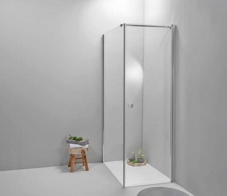🚿 BOX DOCCIA ANGOLARE CON PORTA BATTENTE E LATO FISSO: Il design angolare è composto da un lato fisso di 90 cm e un lato con porta battente di 70 cm, permettendo di sfruttare al massimo gli spazi del bagno e garantendo un ingresso comodo anche in ambienti di dimensioni ridotte. La porta battente offre un'apertura ampia e pratica, ideale per chi cerca funzionalità senza rinunciare alla bellezza.