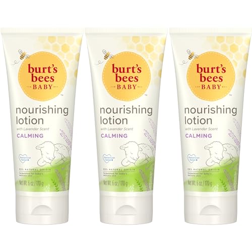 Image of Burt's Bees Baby Lotion with Lavender, Calming and Nourishing Lotion, Pediatrician Tested, 99% Natural Origin, 6 Oz (Pack of 3)