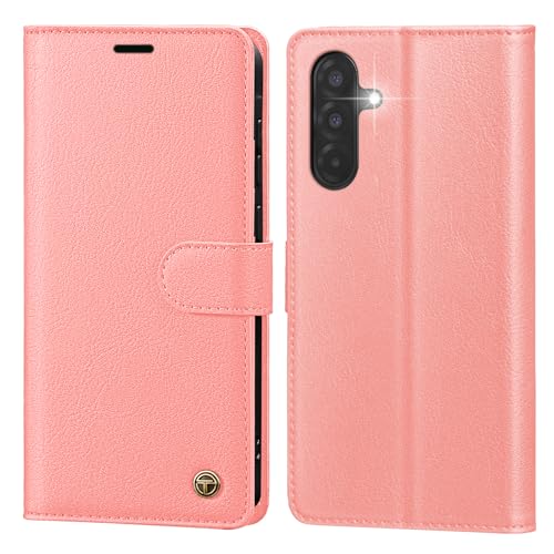 Housse Samsung A56 5G en cuir de qualité supérieure clapet magnétique rose
