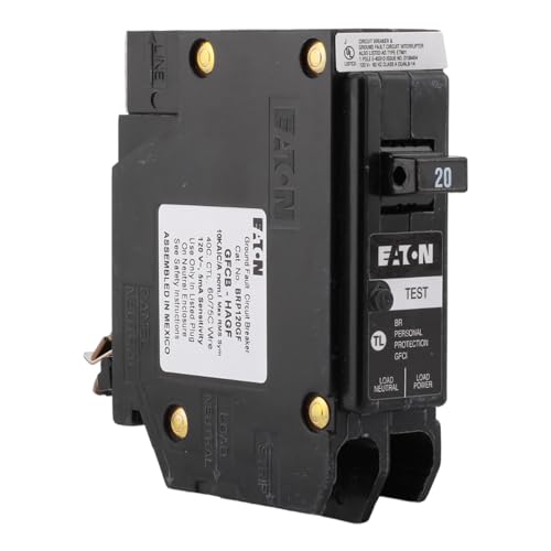 CUTLER-HAMMER BRP120GF 20 Amp Single Pole Ground Fault Circuit Breaker - 120 Volt Plug-On Neutral UL Listed (1)