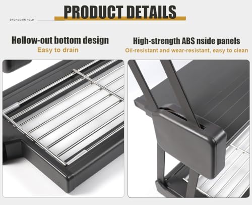 HeavyDutyPullDownShelfforKitchen CabinetsExpandable & FoldableOrganizer forSpicesPansFoodEasyInstallation&SpaceSavingSolution