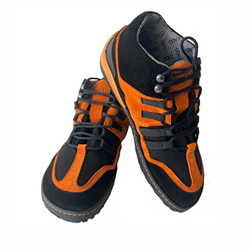 ZAQQ, 100% Barfußschuhe, Unisex, Outdoorschuhe, ESQAPE Black orange Waterproof,...